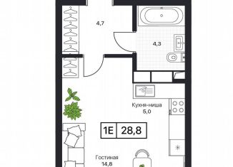 Продажа 1-ком. квартиры, 28.8 м2, Пушкино