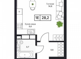 Продаю 1-комнатную квартиру, 28.2 м2, Пушкино