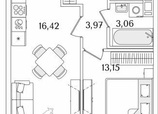 Продается 1-ком. квартира, 39.8 м2, Санкт-Петербург, Октябрьская набережная, 116, метро Ломоносовская