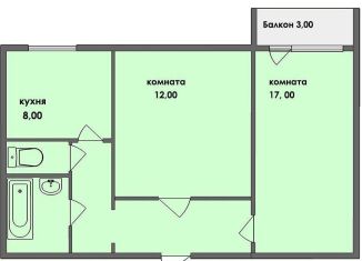 Продам 2-комнатную квартиру, 44.7 м2, Новосибирск, улица Петухова, 36