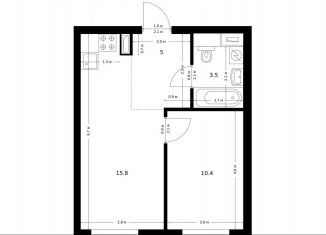 Продам 1-комнатную квартиру, 34.7 м2, Москва, жилой комплекс Полар, 1.5, район Северное Медведково