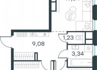 Продажа 2-комнатной квартиры, 61.3 м2, Московская область