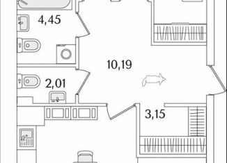 Продам двухкомнатную квартиру, 76.2 м2, Санкт-Петербург, Октябрьская набережная, 116, муниципальный округ Народный