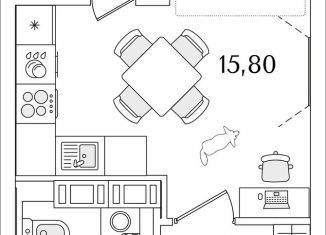 Продается квартира студия, 24.1 м2, Санкт-Петербург, муниципальный округ Народный, Октябрьская набережная, 116