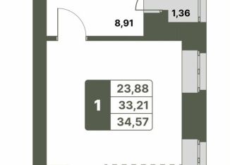 Продаю 1-комнатную квартиру, 34.6 м2, село Миловка