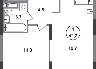 Продаю 1-комнатную квартиру, 42.2 м2, Москва, деревня Рассказовка, 2