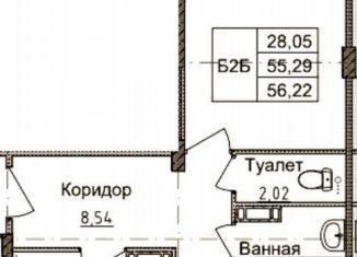 Продаю двухкомнатную квартиру, 56.2 м2, Ярославль, Брагинская улица, 18к2