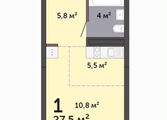 Продам квартиру студию, 27 м2, Екатеринбург, Трамвайный переулок, 2к7, ЖК Малевич