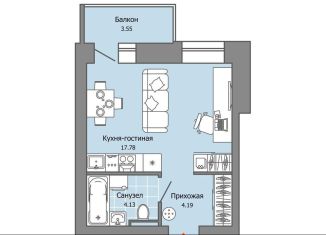 Продается квартира студия, 27 м2, Пермь