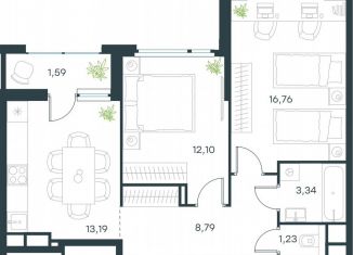 Продам 2-ком. квартиру, 57 м2, Московская область