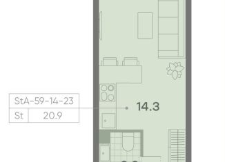 Продам квартиру студию, 20.9 м2, Москва, улица Красного Маяка, 26