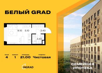 Продается 1-ком. квартира, 21 м2, Московская область, жилой комплекс Белый Grad, 12.2