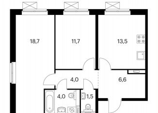 2-ком. квартира на продажу, 60 м2, Московская область