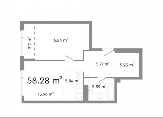 Продается 2-ком. квартира, 58.3 м2, Челябинская область