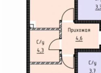 1-комнатная квартира на продажу, 51.8 м2, село Витязево, улица Толстого