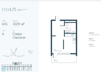 Продаю 1-комнатную квартиру, 33.6 м2, Крым