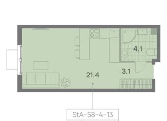 Продается квартира студия, 28.6 м2, Москва, ЖК Парксайд, 3, район Чертаново Центральное