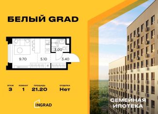 Квартира на продажу студия, 21.2 м2, Мытищи, жилой комплекс Белый Grad, 112