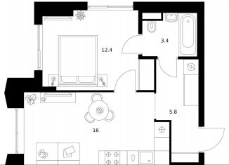 Продам 1-комнатную квартиру, 37.6 м2, Москва