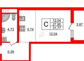 Продаю квартиру студию, 31 м2, Санкт-Петербург, Вазаский переулок, 3, муниципальный округ Ланское