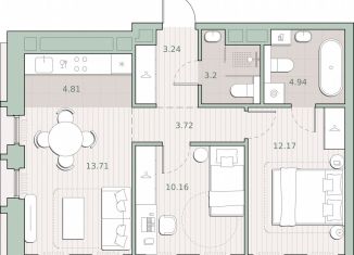 Продаю 2-комнатную квартиру, 56 м2, Москва, метро Молодёжная