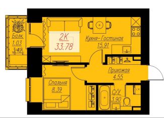 Продам двухкомнатную квартиру, 33.8 м2, Красноярск, Семафорная улица, 441А