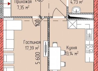 1-комнатная квартира на продажу, 48.8 м2, Грозный, улица Ризвана Исаевича Гайдабаева, 35