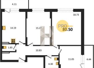 Продаю 3-комнатную квартиру, 80.5 м2, Новосибирск, Октябрьский район, улица Стофато, 26