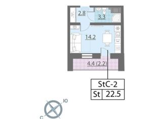 Квартира на продажу студия, 20.8 м2, Санкт-Петербург, Муринская дорога, 8к1, Муринская дорога