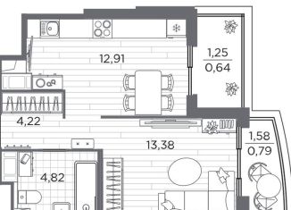 Продается однокомнатная квартира, 36.1 м2, Санкт-Петербург, Калининский район