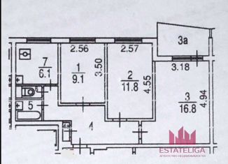 Продается 3-комнатная квартира, 56.8 м2, Москва, Дорожная улица, 7к1, метро Пражская