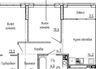 Продается двухкомнатная квартира, 58.1 м2, Екатеринбург, улица Краснолесья, 10/6, ЖК Ньютон Парк