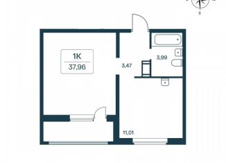 Продажа 1-комнатной квартиры, 37.7 м2, Ленинградская область, Цветной бульвар, 9к1