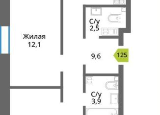 Продам 3-ком. квартиру, 70.8 м2, поселок Светлые Горы, жилой комплекс Смарт Квартал Лесная Отрада, к4