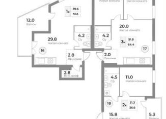 Продам однокомнатную квартиру, 37.2 м2, Зеленоградск