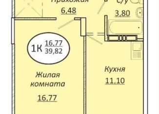 Продам однокомнатную квартиру, 39.8 м2, Новосибирск, метро Октябрьская