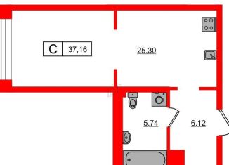 Продам квартиру студию, 36.7 м2, Санкт-Петербург, улица Челюскина, 8, Василеостровский район