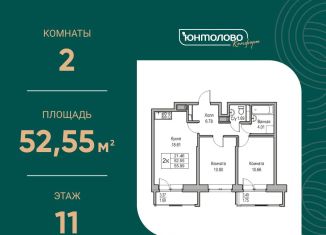 2-комнатная квартира на продажу, 52.6 м2, Санкт-Петербург, Приморский район, Ивинская улица, 1к1