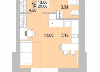 Продаю квартиру студию, 29.9 м2, Берёзовский