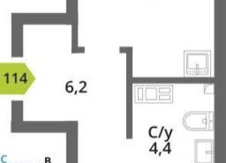 Продам 1-комнатную квартиру, 39.4 м2, поселок Светлые Горы, жилой комплекс Смарт Квартал Лесная Отрада, к4