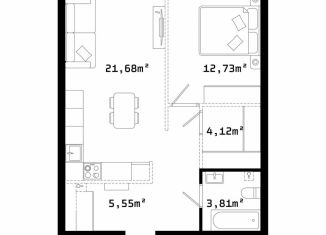 Продается 1-ком. квартира, 51.2 м2, Челябинск, Центральный район, улица Труда, 187