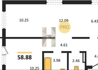 Продажа 1-комнатной квартиры, 58.9 м2, Новосибирская область