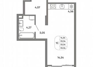 Продаю квартиру студию, 33.3 м2, Екатеринбург