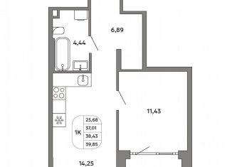 Продаю 1-комнатную квартиру, 38.4 м2, Екатеринбург