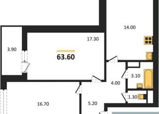 Продаю двухкомнатную квартиру, 63.6 м2, Воронеж, улица Полковника Богомолова, 1, Советский район