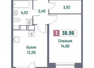 Продам 1-комнатную квартиру, 39 м2, Мурино, Ручьёвский проспект, 1/24