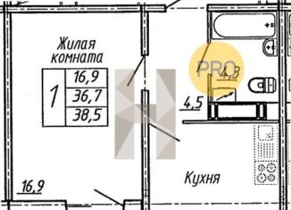 1-комнатная квартира на продажу, 38.5 м2, Воронеж, улица Пескова, 6