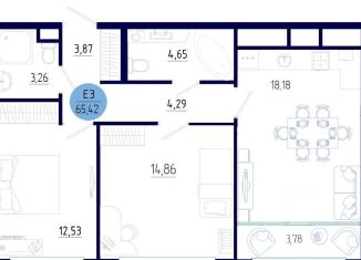 Продажа 2-комнатной квартиры, 65.4 м2, село Дядьково