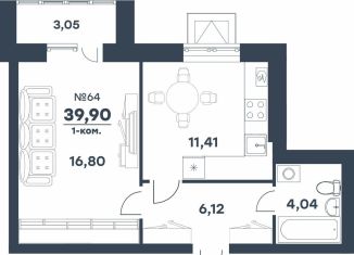 Продаю однокомнатную квартиру, 39.9 м2, Волгоградская область