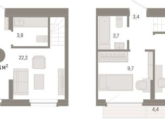 Продаю 2-комнатную квартиру, 66.4 м2, Екатеринбург